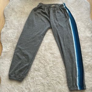 - NWT Aviator Nation Men’s Sweatpants // Heather Grey  Stripe  RARE Extra Large